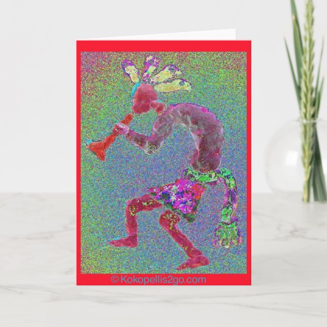 TARJETA FRONTERA MÍSTICA DE KOKOPELLI RED-RED (Anverso)
