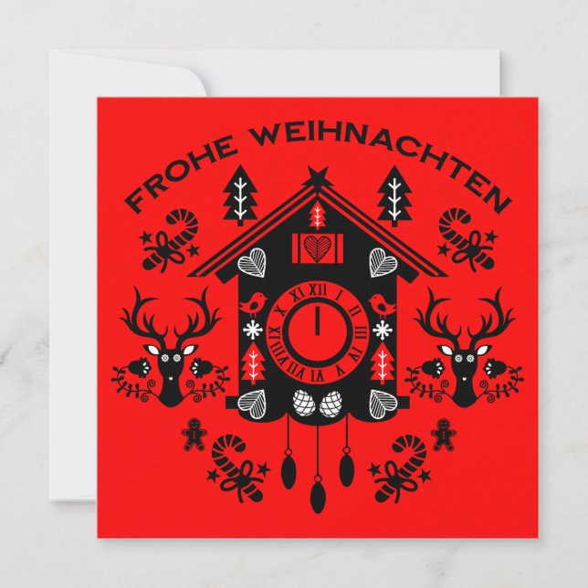 Tarjeta Frost Weihnachten Reloj de Cuco Alemán (Anverso)