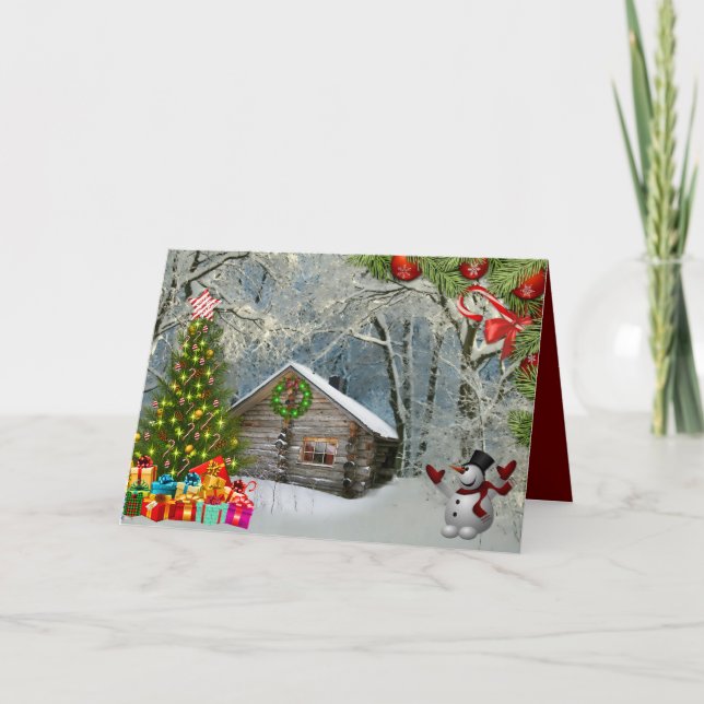 Tarjeta Frosty La Cabaña De Navidades Snowman (Anverso)