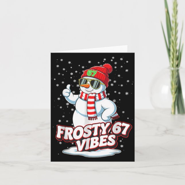 Tarjeta Frosty Vibes 67 Snowman For Winter - Six Seven Mem (Anverso)
