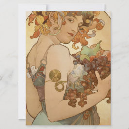 Tarjeta Fruta (Art Nouveau) (retrato femenino) (frutas)