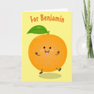 Tarjeta Fruta de cítricos naranja de baile