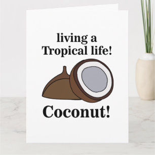 Tarjeta Fruta de coco Cumpleaños de verano tropical