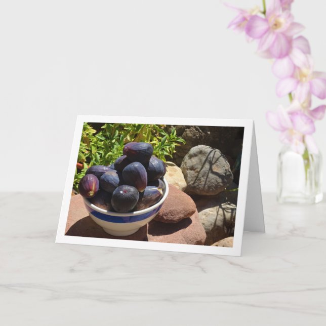 Tarjeta Fruta de la higuera en retrato de las rocas (Orquídea)