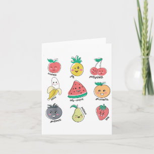 Tarjeta Fruta De Las Virtudes De Espíritu Cute Niños Crist