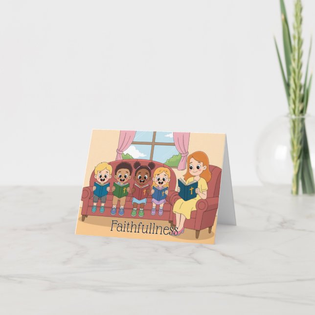 Tarjeta Fruta del espíritu: Niño de la Fe (Anverso)