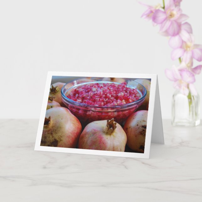 Tarjeta Fruta granada en retrato de intestino (Orquídea)