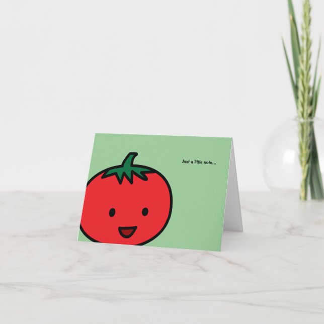 Tarjeta Fruta vegetal roja de tomate feliz (Anverso)