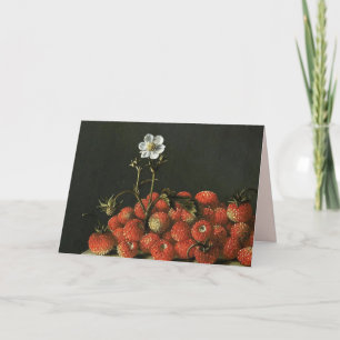 TARJETA FRUTAS ROJAS / FRESAS Y FLOR
