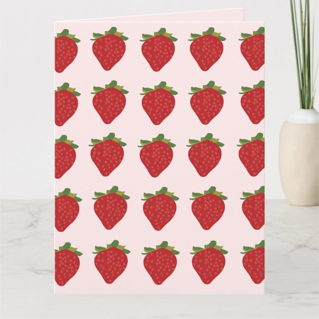 Tarjeta Frutilla Dulce Fruta Fresas Saludo (Anverso)