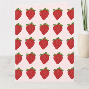Tarjeta Frutilla Dulce Fruta Fresas Saludo