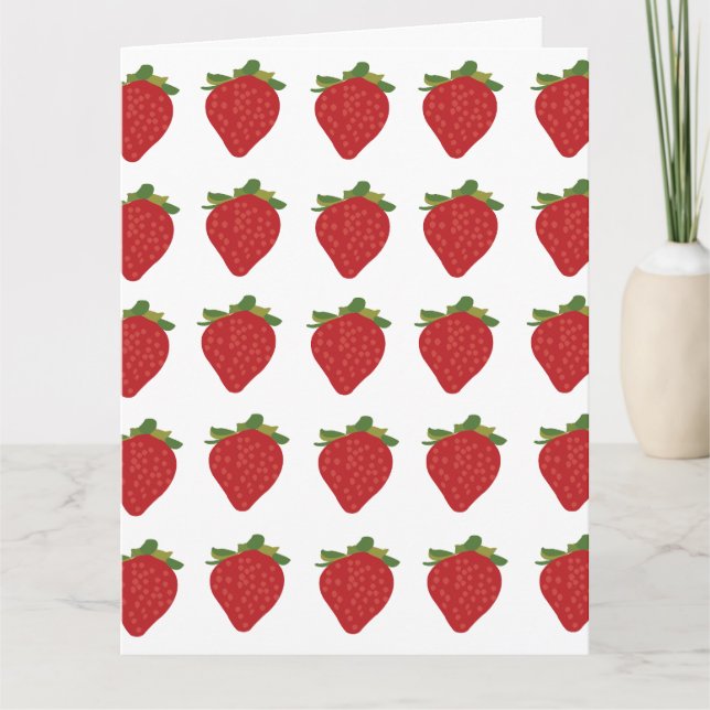 Tarjeta Frutilla Dulce Fruta Fresas Saludo (Anverso)