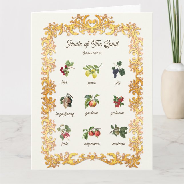 Tarjeta Frutos de la Biblia espiritual (Anverso)