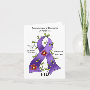 Tarjeta FTD Frontotemporal Dementia Cinta púrpura Notecard