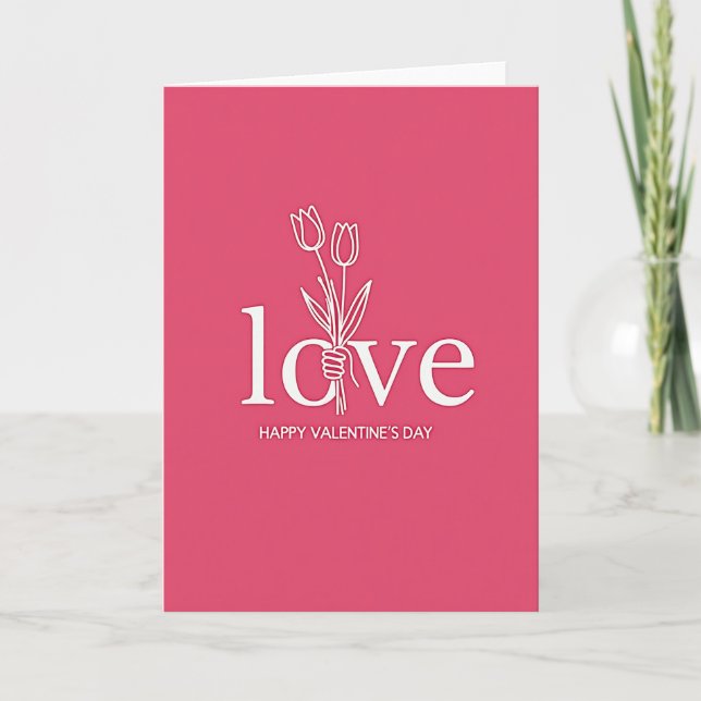 Tarjeta Fuchsia Love Tulip Art Card (Anverso)