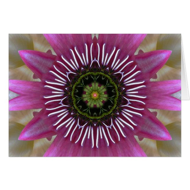 Tarjeta Fuchsia Mandala para fuegos artificiales (Anverso (Horizontal))