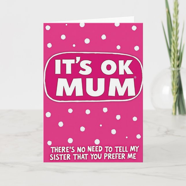 Tarjeta Fuchsia Mums Day Polka Dot Card (Anverso)