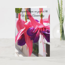 Tarjeta Fuchsia Personalizada 65° Aniversario del Boda