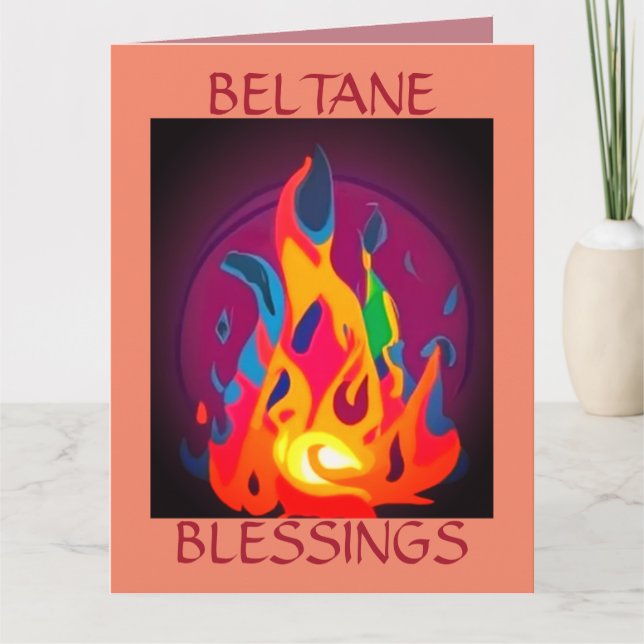 Tarjeta Fuego de Beltane en Multicolor (Anverso)