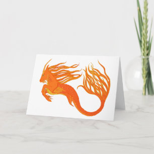 Tarjeta Fuego de Naranja de caballos de Koi