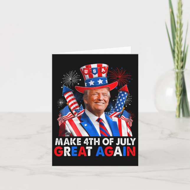 Tarjeta Fuego Patriótico Donald Trump El 4 De Julio Del G (Anverso)