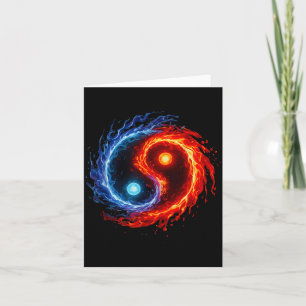 Tarjeta Fuego y agua símbolo Yin Yang equilibrio Tai Chi E