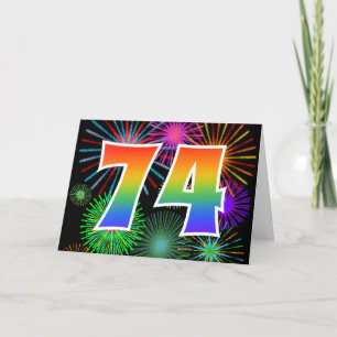 Tarjeta Fuegos artificiales coloridos + Modelo Arcoiris "7