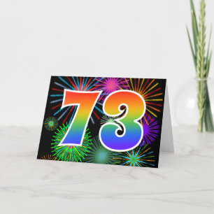 Tarjeta Fuegos artificiales coloridos + Modelo Arcoiris "7