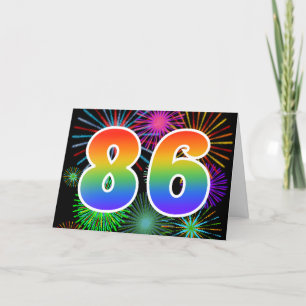 Tarjeta Fuegos artificiales coloridos + Modelo Arcoiris "8