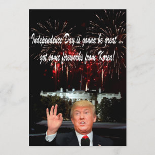 Tarjeta Fuegos artificiales coreanos en Donalds: Feliz 4 d