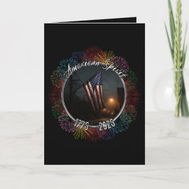 Tarjeta Fuegos artificiales de la bandera estadounidense n