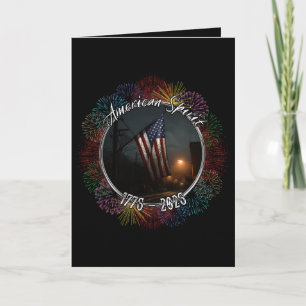 Tarjeta Fuegos artificiales de la bandera estadounidense n