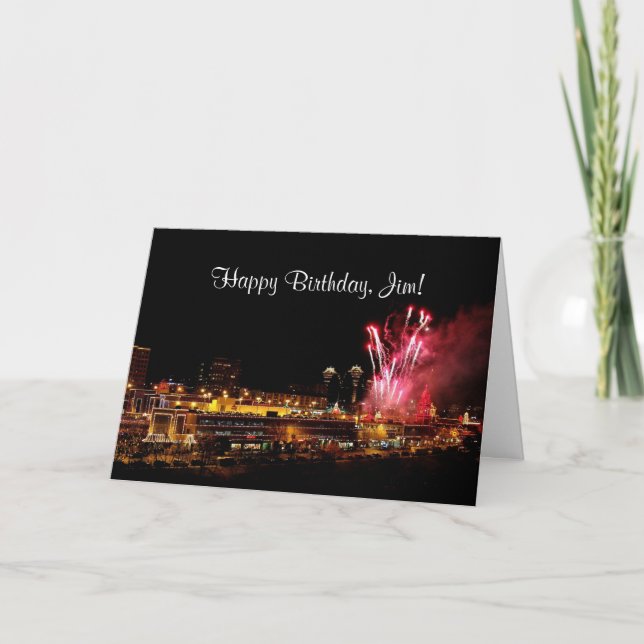 Tarjeta Fuegos artificiales de la plaza de Kansas City del (Anverso)