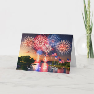 Tarjeta Fuegos artificiales del 4 de julio