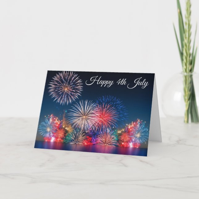 Tarjeta Fuegos artificiales del 4 de julio (Anverso)