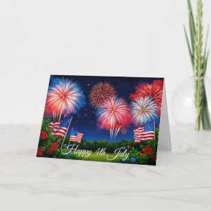 Tarjeta Fuegos artificiales del 4 de julio