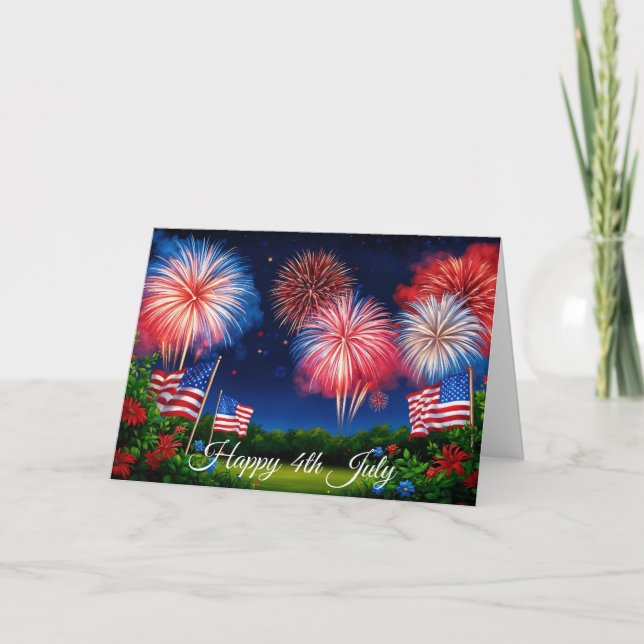 Tarjeta Fuegos artificiales del 4 de julio (Anverso)