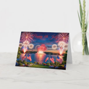 Tarjeta Fuegos artificiales del 4 de julio