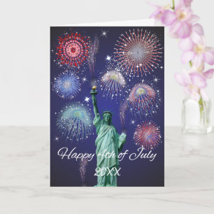 Tarjeta Fuegos artificiales del Día de la Independencia
