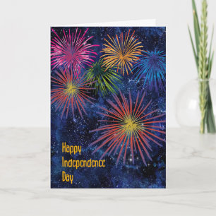 Tarjeta Fuegos artificiales del Día de la Independencia en