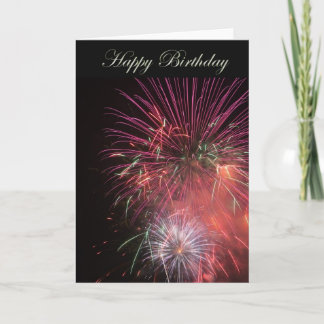 Tarjeta Fuegos artificiales del feliz cumpleaños