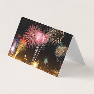Tarjeta Fuegos artificiales en la víspera de Año Nuevo