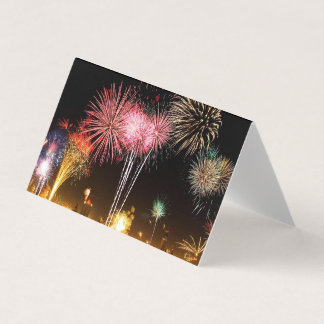 Tarjeta Fuegos artificiales en la víspera de Año Nuevo