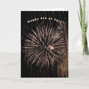 Tarjeta fuegos artificiales para el 4 de julio