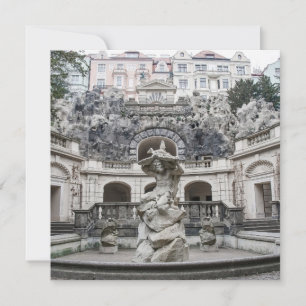Tarjeta Fuente con estatua de Neptuno en Praga