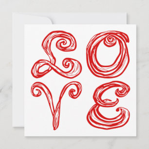 Tarjeta Fuente de tela con arte de palabras de AMOR Letras