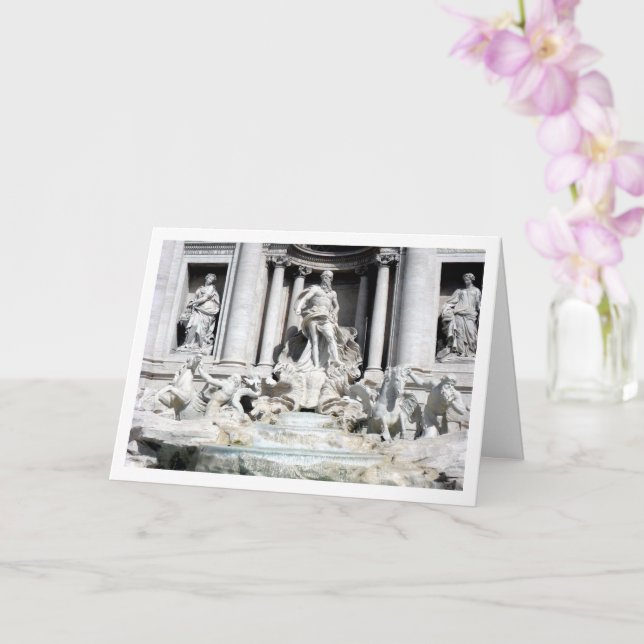 Tarjeta Fuente de Trevi, Roma, Italia (Orquídea)