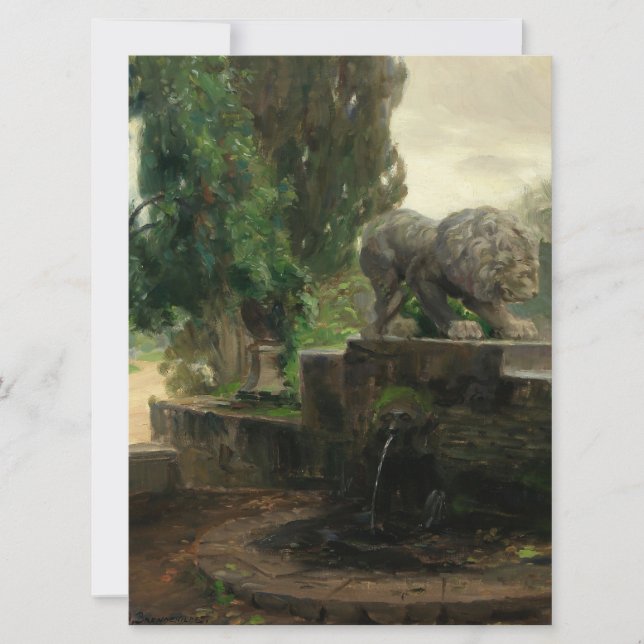 Tarjeta Fuente del León en Roma (por H.A. Brendekilde) (Anverso)