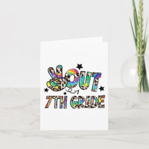 Tarjeta Fuera 7mo Grado Tie Dye Feliz Último Día de Escuel