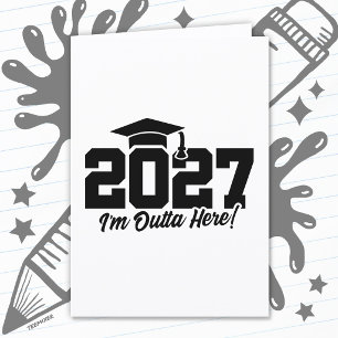 Tarjeta Fuera de aquí Cita de graduación Clase superior de